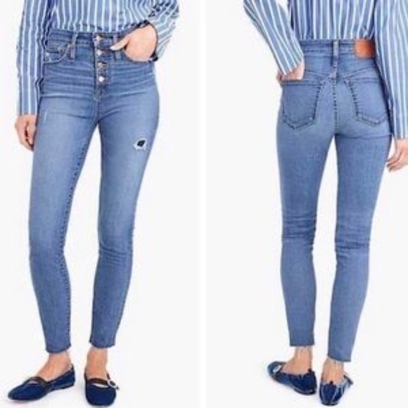 J. Crew Exposed Button Curvy Toothpick Denim Jeans